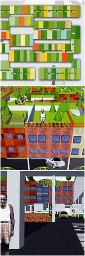 Leeser Architecture, Urban Garden Villa for 200 families, 1998